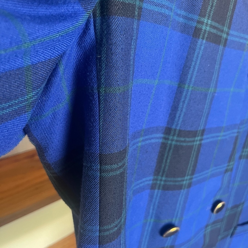 Vintage 80s 90s Worthington Blue and Green Plaid Tartan Oversized Size 14 - Picture 5 of 9